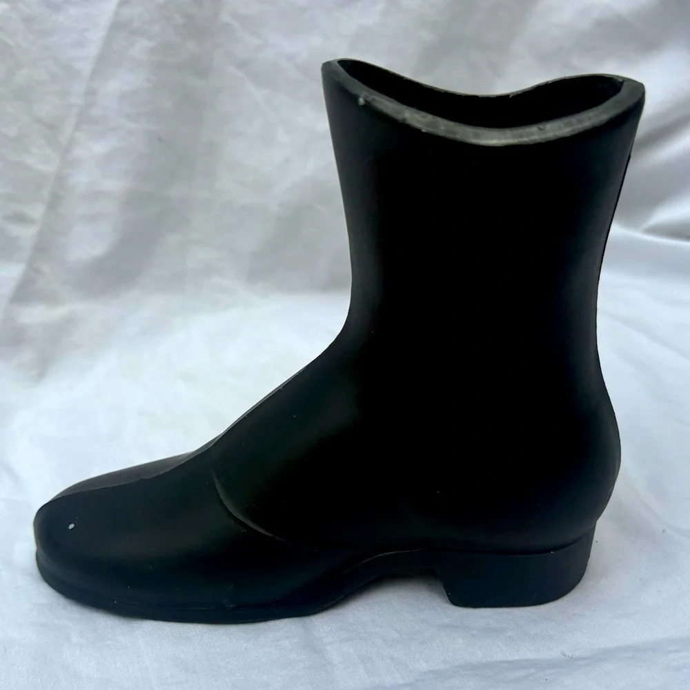 Vintage Ceramic Victorian Black Boot Planter Vase